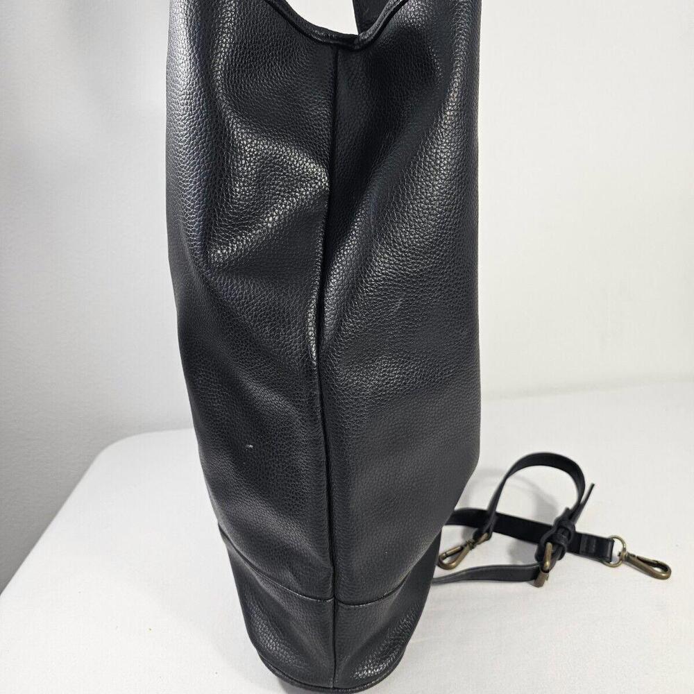 Germaine Monteil Paris Large Black Leather Tote Purse - Picture 3 of 13